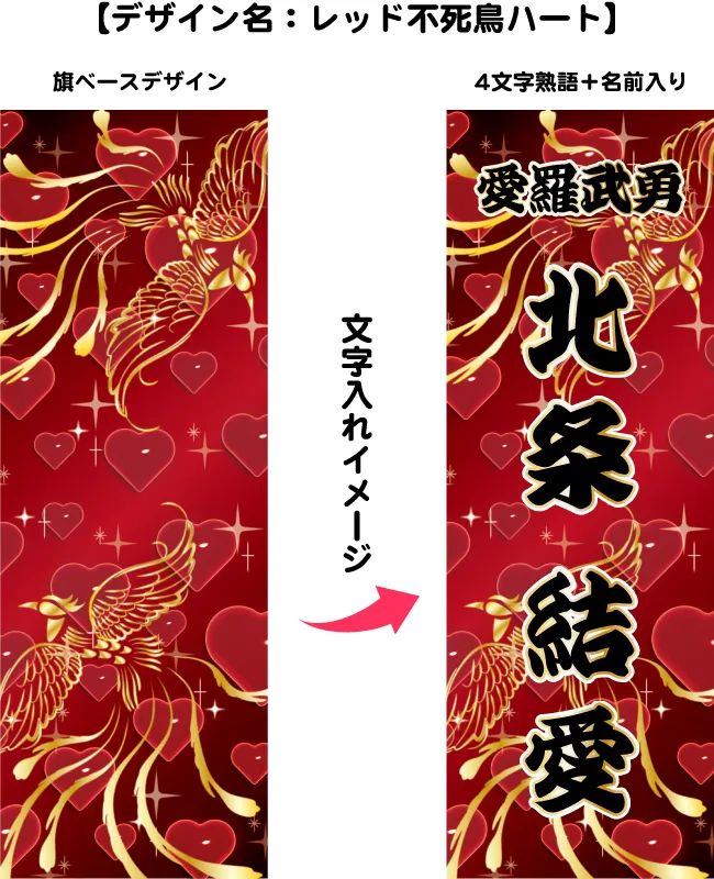 のぼり旗（四文字熟語＋個人名入れ）ポール付き