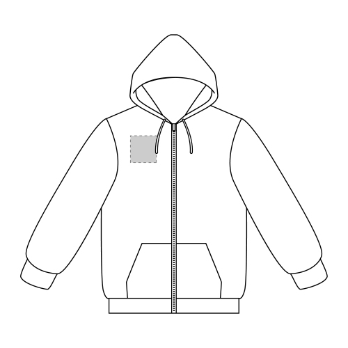 ②：ZIPパーカー右胸