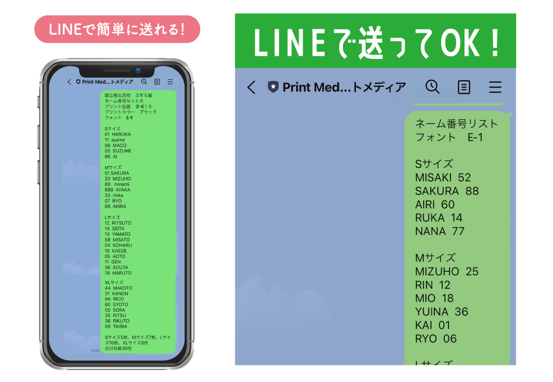 LINEリスト送信