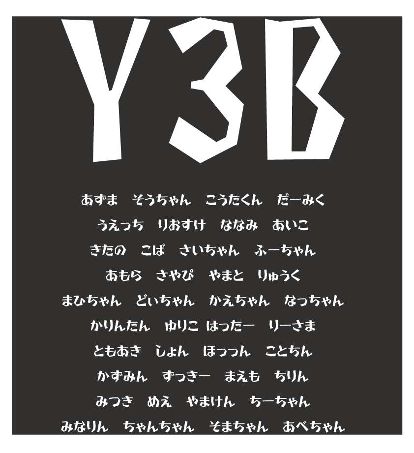 クラスTシャツ全員の名前