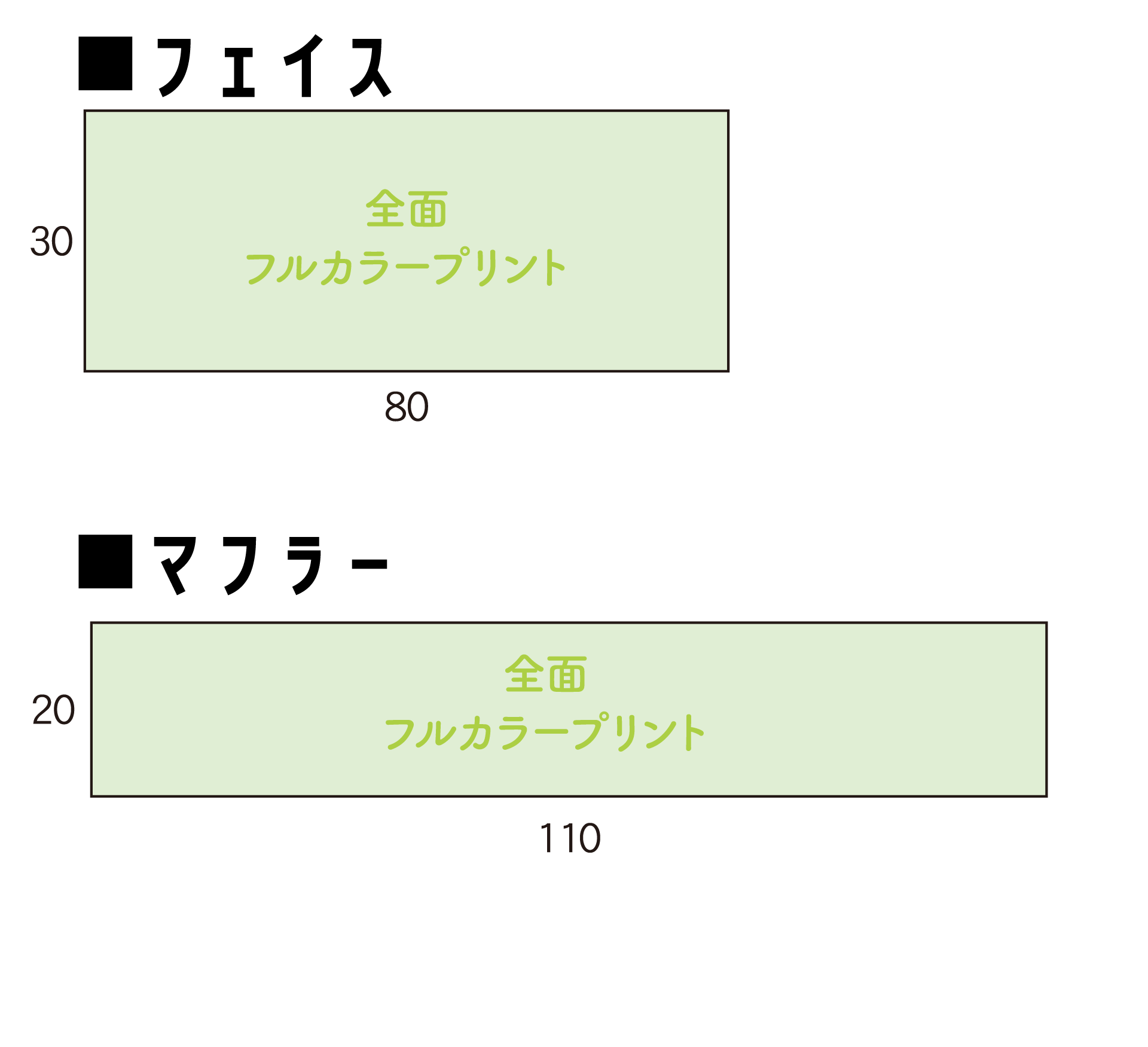 マイクロファイバーフェイスサイズ