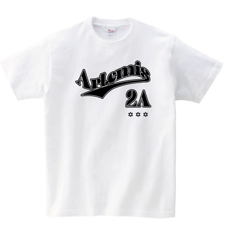 白黒のチア風Tシャツデザイン