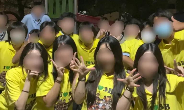 東京都S高等学校3年B組さま クラスTシャツ制作事例（スーパードライポロシャツ）