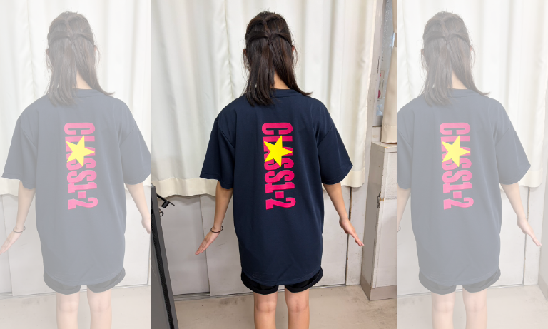 鹿児島県K高等学校1年2組さま クラスTシャツ制作事例（スーパードライTシャツ）